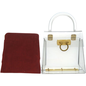 サルヴァトーレフェラガモ ガンチーニ 215262 アクリル メタル クリア ハンドバッグ 0622【中古】Salvatore Ferragamo