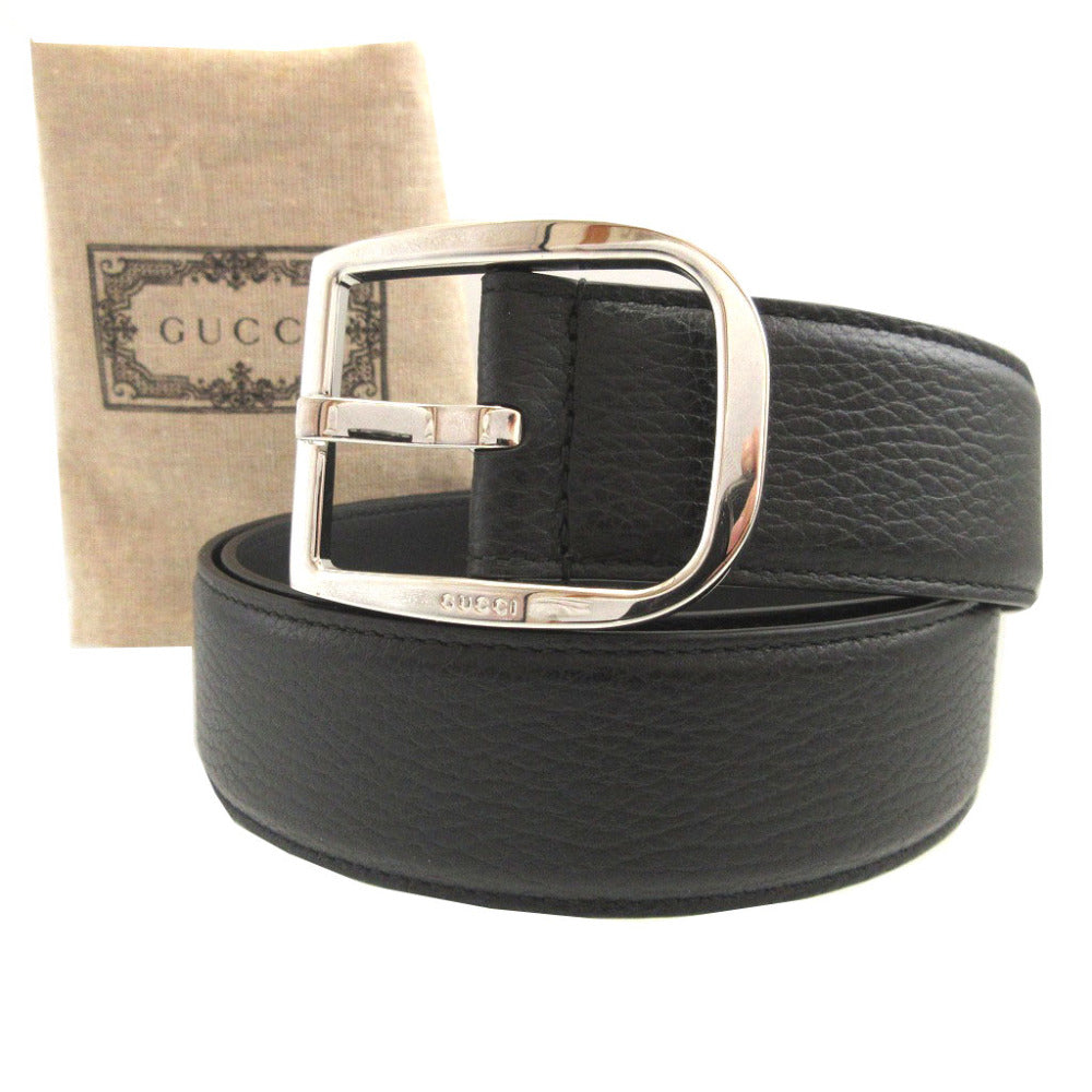 新品同様 グッチ 525040 レザー ブラック 黒 サイズ85 ベルト 0625【中古】GUCCI