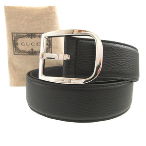 新品同様 グッチ 525040 レザー ブラック 黒 サイズ85 ベルト 0625【中古】GUCCI