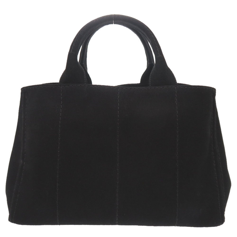 美品 プラダ カナパ キャンバス ブラック 2WAY トートバッグ ショルダーバッグ ハンドバッグ 黒 0644【中古】PRADA