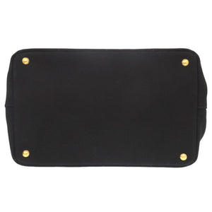 美品 プラダ カナパ キャンバス ブラック 2WAY トートバッグ ショルダーバッグ ハンドバッグ 黒 0644【中古】PRADA