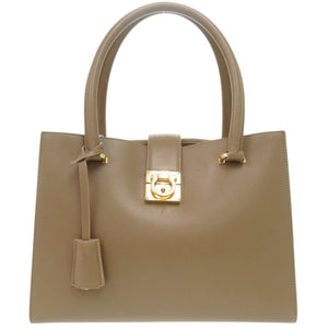 サルヴァトーレフェラガモ ガンチーニ レザー ブラウン ハンドバッグ 茶 0646【中古】Salvatore Ferragamo