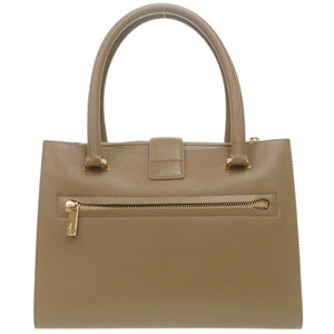 サルヴァトーレフェラガモ ガンチーニ レザー ブラウン ハンドバッグ 茶 0646【中古】Salvatore Ferragamo