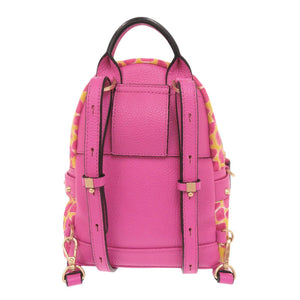 美品 エム シー エム アニマル柄 ハラコ レザー ピンク イエロー リュック デイパック 0647【中古】MCM