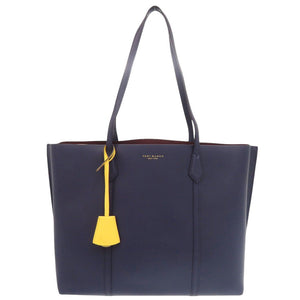 美品 トリーバーチ ペリー トリプル コンパートメント レザー ネイビー トートバッグ 0659【中古】Tory Burch
