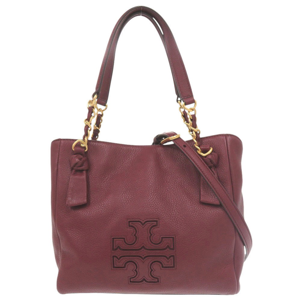 美品 トリーバーチ レザー ボルドー 2WAY ハンドバッグ ショルダーバッグ 0660【中古】Tory Burch