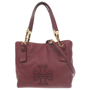 美品 トリーバーチ レザー ボルドー 2WAY ハンドバッグ ショルダーバッグ 0660【中古】Tory Burch