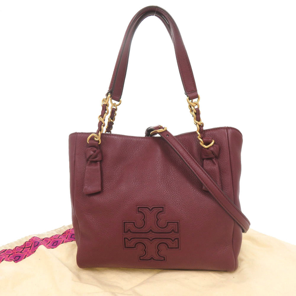 美品 トリーバーチ レザー ボルドー 2WAY ハンドバッグ ショルダーバッグ 0660【中古】Tory Burch