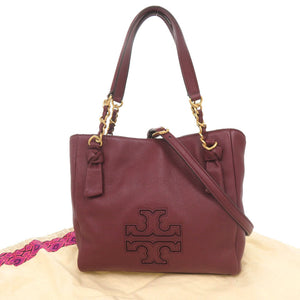 美品 トリーバーチ レザー ボルドー 2WAY ハンドバッグ ショルダーバッグ 0660【中古】Tory Burch