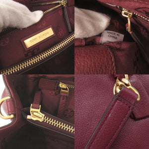 美品 トリーバーチ レザー ボルドー 2WAY ハンドバッグ ショルダーバッグ 0660【中古】Tory Burch