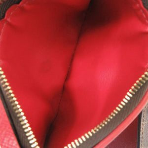 美品 ルイ ヴィトン ポルトフォイユ ヴィクトリーヌ ダミエ N41659 ICタグ レッド/ブラウン 三つ折り財布 赤 茶 LV 0663【中古】LOUIS VUITTON