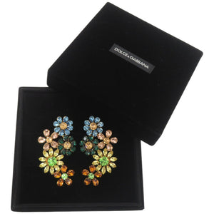 美品 ドルチェアンドガッバーナ フラワーモチーフ イヤークリップ メタル ストーン イヤリング 0677【中古】DOLCE&GABBANA