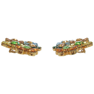 美品 ドルチェアンドガッバーナ フラワーモチーフ イヤークリップ メタル ストーン イヤリング 0677【中古】DOLCE&GABBANA