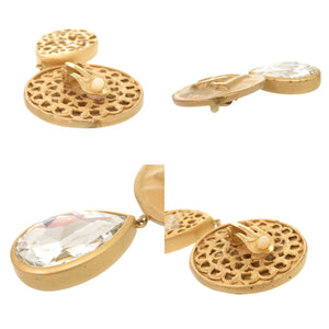 ドルチェアンドガッバーナ ロゴ 真鍮 クリスタル ゴールド イヤリング 0678【中古】DOLCE&GABBANA