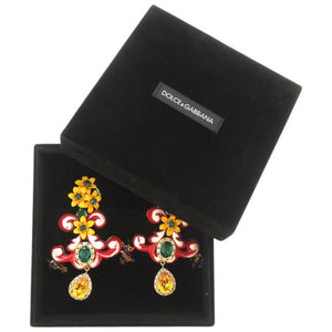 美品 ドルチェアンドガッバーナ フラワーモチーフ イヤークリップ メタル ストーン イヤリング 0680【中古】DOLCE&GABBANA