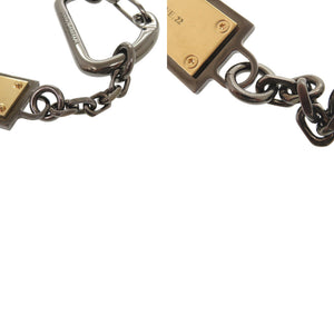 美品 ドルチェアンドガッバーナ ロゴプレート メタル ガンメタル キーホルダー バッグチャーム 0681【中古】DOLCE&GABBANA