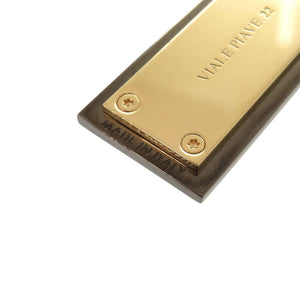 美品 ドルチェアンドガッバーナ ロゴプレート メタル ガンメタル キーホルダー バッグチャーム 0681【中古】DOLCE&GABBANA
