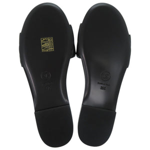 未使用品 シャネル ココマーク キルティング レザー ブラック 黒 ミュール 0693【中古】CHANEL