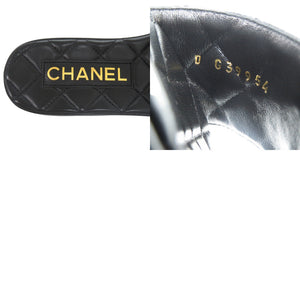 未使用品 シャネル ココマーク キルティング レザー ブラック G33954 X56940 94305 黒 ミュール 0693【中古】CHANEL