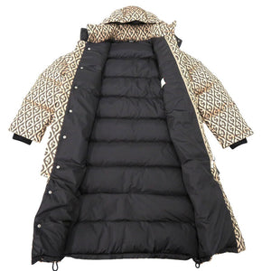 新品同様 グッチ Gロゴ ダウンロングコート 595475 Z8AFE ダウン フェザー ベージュ 0700【中古】GUCCI
