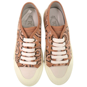 未使用品 トッズ ペイズリー柄 ジュートソール XXW26A0T640GPS0ZST レザー ラバー ピンク スニーカー 0702【中古】TOD’S
