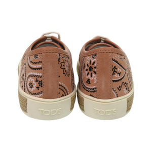 未使用品 トッズ ペイズリー柄 ジュートソール XXW26A0T640GPS0ZST レザー ラバー ピンク スニーカー 0702【中古】TOD’S
