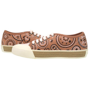 未使用品 トッズ ペイズリー柄 ジュートソール XXW26A0T640GPS0ZST レザー ラバー ピンク スニーカー 0702【中古】TOD’S