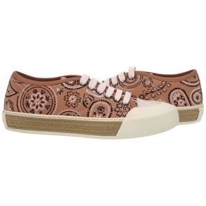 未使用品 トッズ ペイズリー柄 ジュートソール XXW26A0T640GPS0ZST レザー ラバー ピンク スニーカー 0702【中古】TOD’S