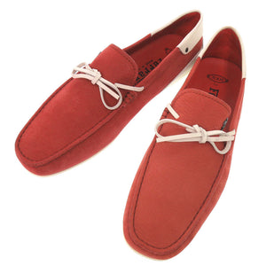 美品 トッズ × Ferrari フェラーリ ゴンミーニ サイズ6 レザー レッド ドライビングシューズ 赤 0703【中古】TOD’S メンズ
