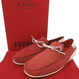 美品 トッズ × Ferrari フェラーリ ゴンミーニ サイズ6 レザー レッド ドライビングシューズ 赤 0703【中古】TOD’S メンズ