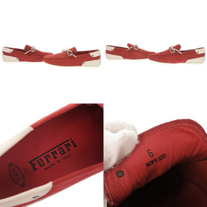 美品 トッズ × Ferrari フェラーリ ゴンミーニ サイズ6 レザー レッド ドライビングシューズ 赤 0703【中古】TOD’S メンズ