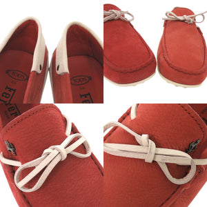 美品 トッズ × Ferrari フェラーリ ゴンミーニ サイズ6 レザー レッド ドライビングシューズ 赤 0703【中古】TOD’S メンズ