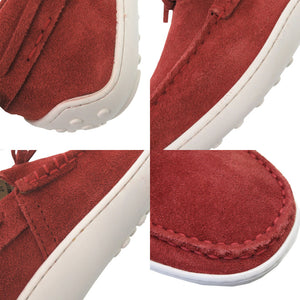 新品同様 トッズ スエード サイズ5 1/2 レッド ドライビングシューズ スリッポン 赤 0704【中古】TOD’S メンズ