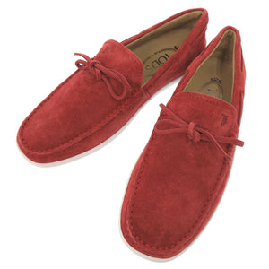 新品同様 トッズ スエード サイズ5 1/2 レッド ドライビングシューズ スリッポン 赤 0704【中古】TOD’S メンズ
