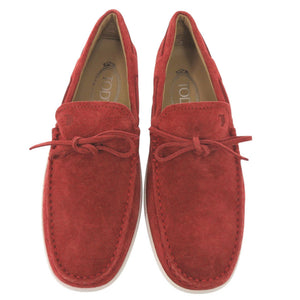 新品同様 トッズ スエード サイズ5 1/2 レッド ドライビングシューズ スリッポン 赤 0704【中古】TOD’S メンズ