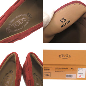 新品同様 トッズ スエード サイズ5 1/2 レッド ドライビングシューズ スリッポン 赤 0704【中古】TOD’S メンズ