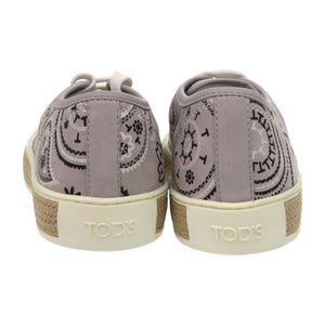 未使用品 トッズ ペイズリー柄 ジュートソール XXW26A0T640GPS0ZST レザー ラバー グレー スニーカー 0707【中古】TOD’S