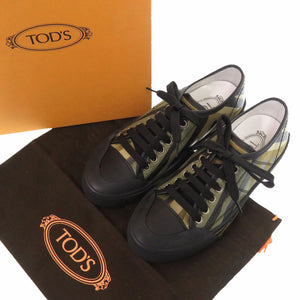 新品同様 トッズ カモフラージュ柄 ローカット XXW26A0T641EZO24PN サイズ35 (日本サイズ22cm) レザー グリーン スニーカー 0708【中古】TOD’S