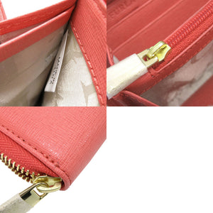 未使用 フルラ L字ファスナー レザー ピンク 長財布 0713【中古】Furla