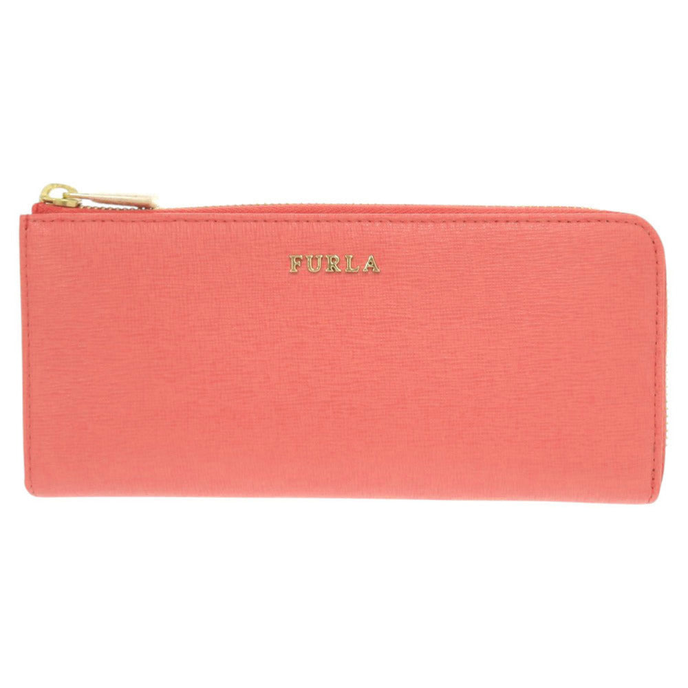 未使用 フルラ L字ファスナー レザー ピンク 長財布 0713【中古】Furla