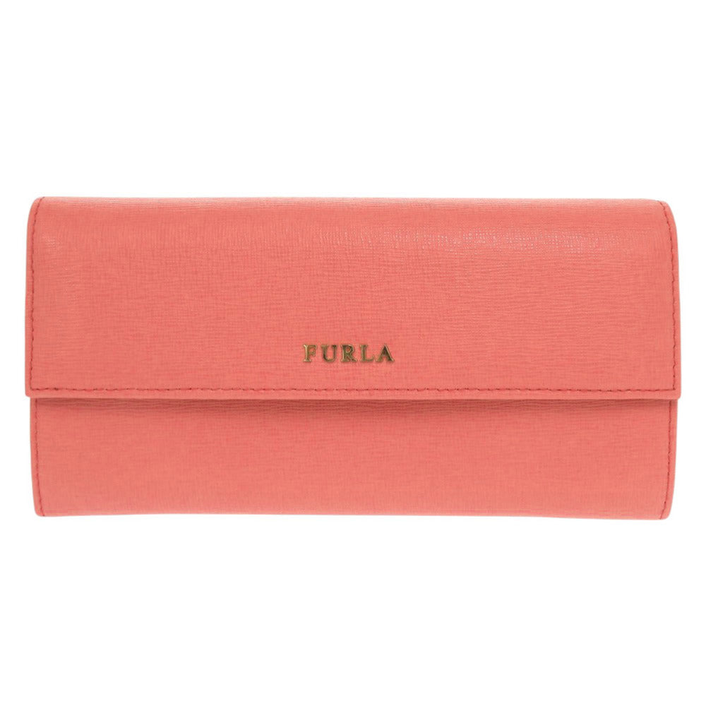 未使用品 フルラ レザー ピンク 長財布 二つ折り長財布 0714【中古】Furla