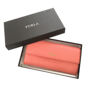 未使用品 フルラ レザー ピンク 長財布 二つ折り長財布 0714【中古】Furla