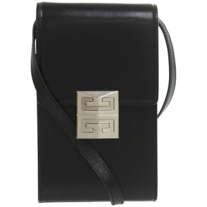 美品 ジバンシィ ミニ4Gバーティカル レザー メタル ブラック 黒 ショルダーバッグ 0719【中古】GIVENCHY