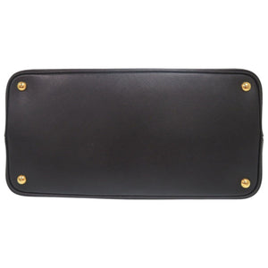 プラダ ドゥーブレ ダブル サフィアーノ レザー ブラック トートバッグ ハンドバッグ 黒 0728【中古】PRADA