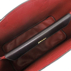 プラダ ドゥーブレ ダブル サフィアーノ レザー ブラック トートバッグ ハンドバッグ 黒 0728【中古】PRADA