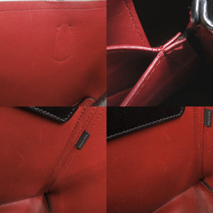 プラダ ドゥーブレ ダブル サフィアーノ レザー ブラック トートバッグ ハンドバッグ 黒 0728【中古】PRADA