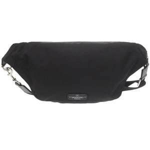 ヴァレンティノ ガラヴァーニ VLTN レザー ブラック ボディバッグ ウエストバッグ 黒 0730【中古】Valentino Garavani