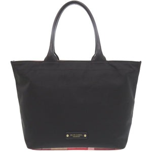 バーバリーブルーレーベル クレストブリッジチェック ブラック トートバッグ 黒 0745【中古】BURBERRY BLUE LABEL