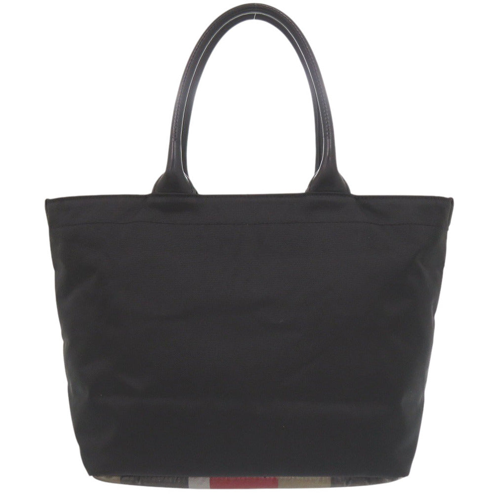 バーバリーブルーレーベル クレストブリッジチェック ブラック トートバッグ 黒 0745【中古】BURBERRY BLUE LABEL