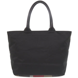 バーバリーブルーレーベル クレストブリッジチェック ブラック トートバッグ 黒 0745【中古】BURBERRY BLUE LABEL